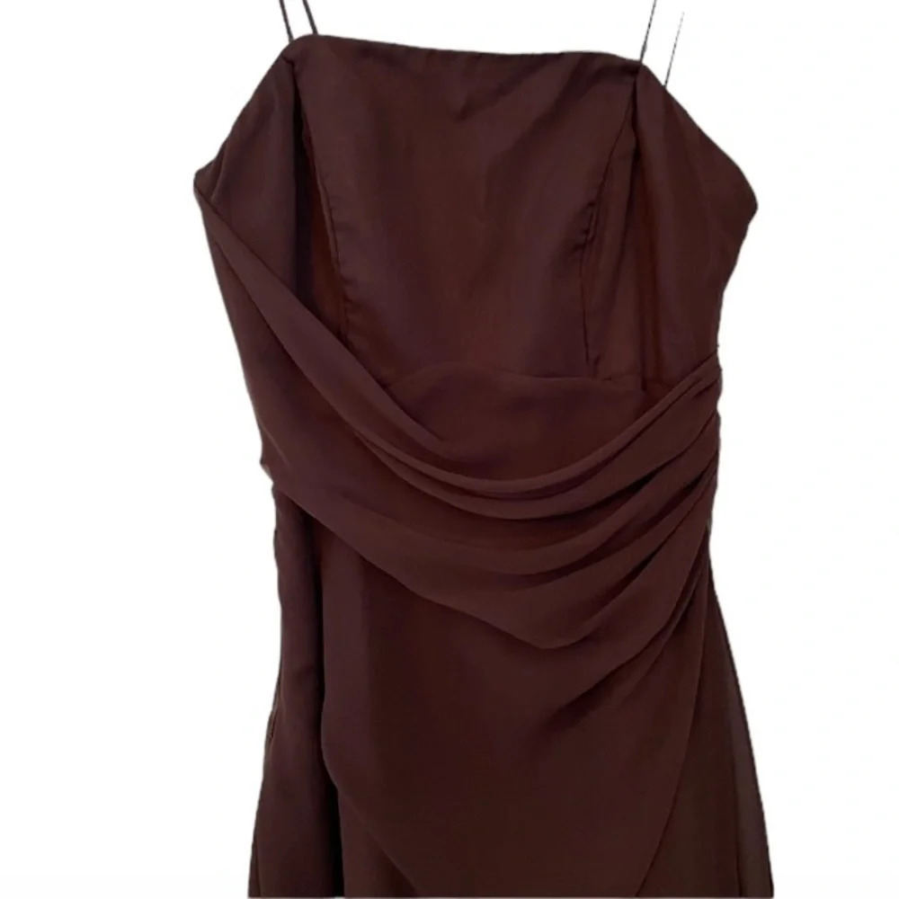 Anthropologie WToo by Watters&Watters chiffon strapless draping bridesmaid dress - Picture 7 of 11